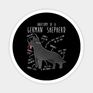 Black German Shepherd Dog Anatomy Magnet